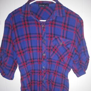 Red and Blue Plaid Dress